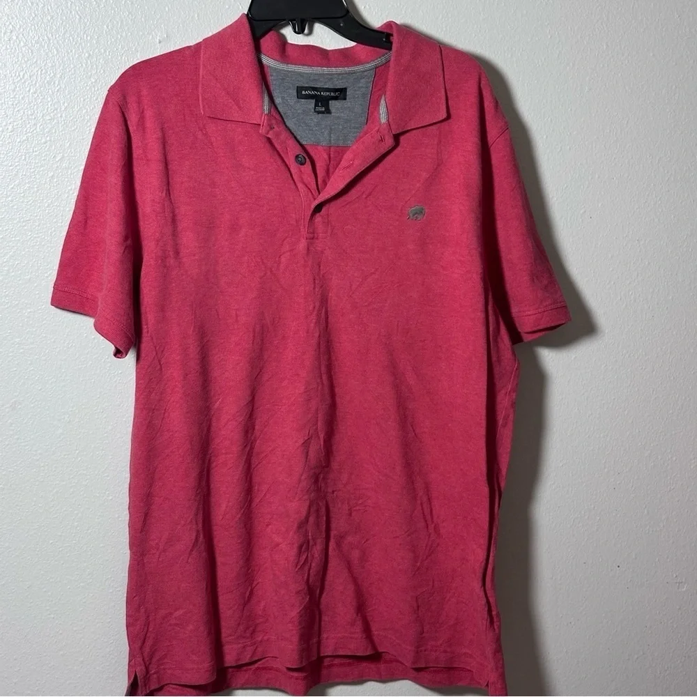 Banana Republic Men Casual Red/Orange‎ Polo Shirt Short Sleeve size Large.
